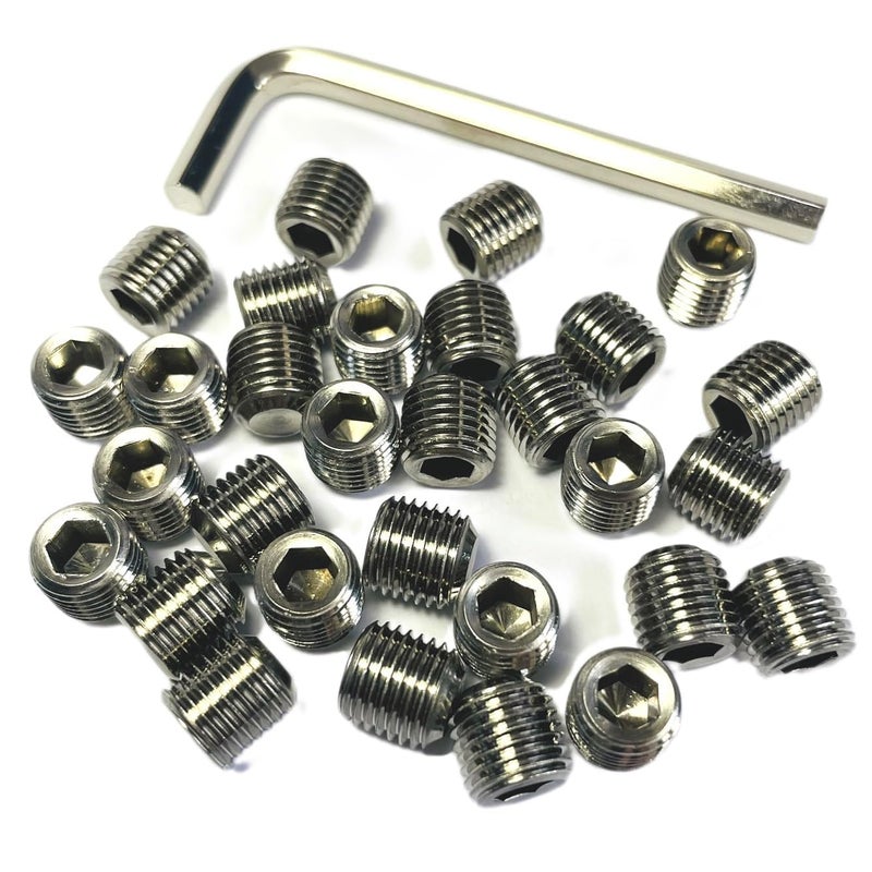 20pcs 3/8-24 x 1/2" Set Screws 304 Stainless Steel Allen Head Hex Hexagon Socket Set Screws with 3/16 Allen Wrench,Set Grub Screws Hex Allen Head Socket Set Screw.(1/2" Length)